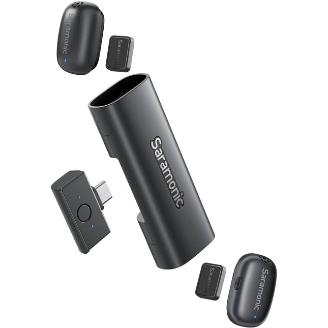 Saramonic AIR-SE-01 Sistema de Micrófono Inalámbrico Ultra Mini 2 Personas USB-C 6h Batería Estuche de Carga
