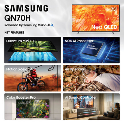 Samsung QN70H 75" TV Neo Quantum Mini-LED 4K HDR 60 Hz Smart