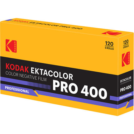 Kodak Ektacolor Pro 400 Película Color Negativo 120 ISO 400 Paquete 5 unidades