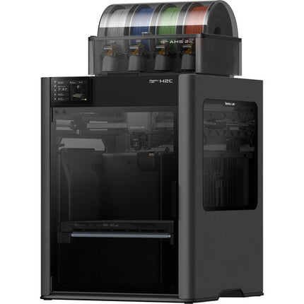 Bambu Lab H2C impresora 3D con cámara 13x12.8x12.6 AMS 2 Pro 40W láser