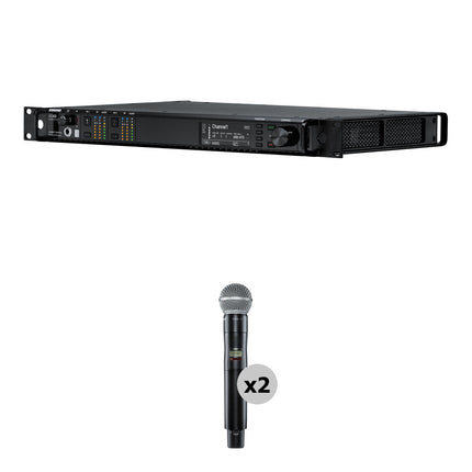 Shure 2CH Receptor con Kit de Alimentación y Micrófono SM58