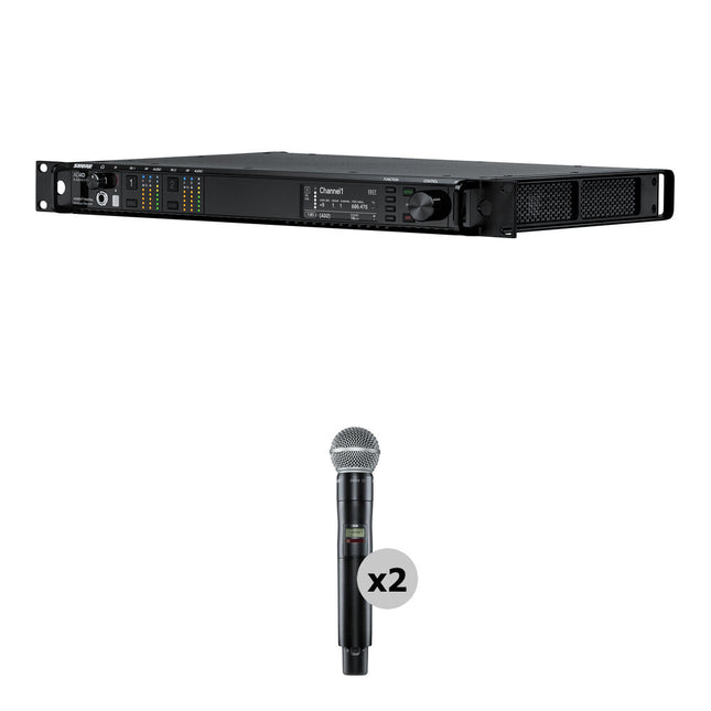 Shure 2CH Receptor con Kit de Alimentación y Micrófono SM58