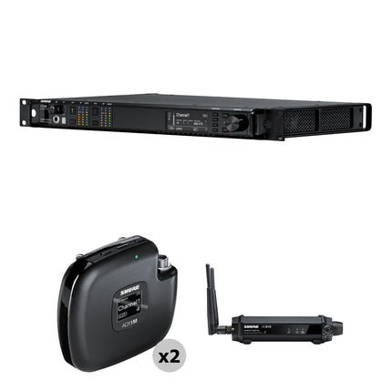 Shure AD4D-US Axient Digital Sistema Inalámbrico Dual Canal con 2 Micrófonos ADX1M y ShowLink