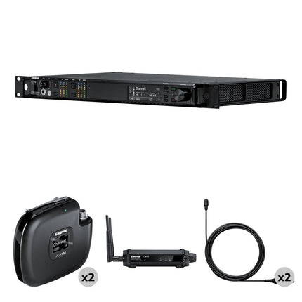 Shure AD4D-US Axient Digital Sistema Inalámbrico Dual Canal con 2 ADX1M y 2 Lavalier TwinPlex