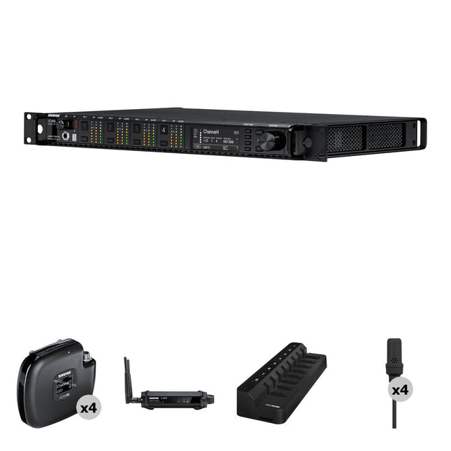 Shure AD4Q-US Sistema inalámbrico digital 4 canales con 4 transmisores ADX1M 470-616 MHz