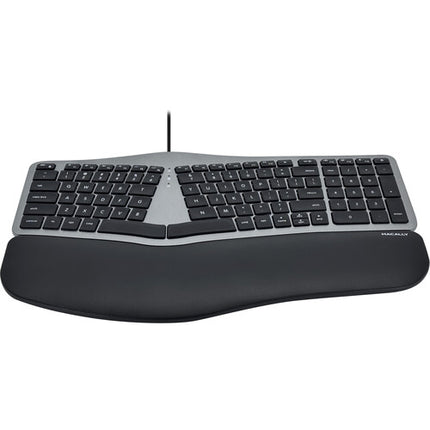 Macally Teclado Ergonomico Dividido Retroiluminado con Hub USB Space Gray