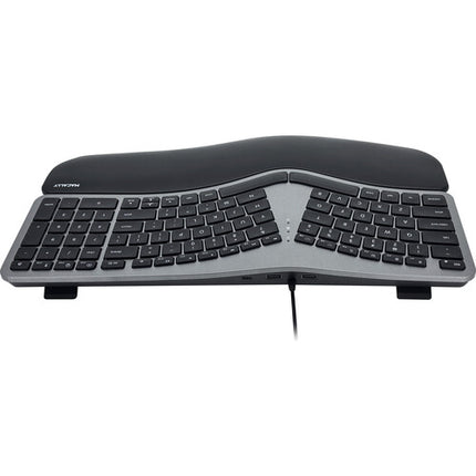 Macally Teclado Ergonomico Dividido Retroiluminado con Hub USB Space Gray
