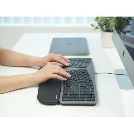 Macally Teclado Ergonomico Dividido Retroiluminado con Hub USB Space Gray