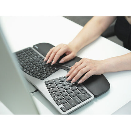 Macally Teclado Ergonomico Dividido Retroiluminado con Hub USB Space Gray
