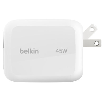 Belkin UltraCharge Cargador Pared 45W Retráctil USB-C 2.62' Blanco