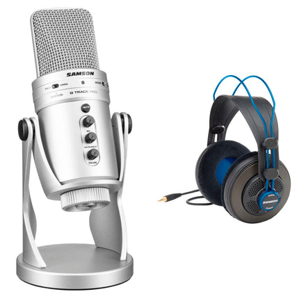 Samson G-Track Pro Kit de Grabación de Escritorio Micrófono USB con Interfaz 24-Bit 96 kHz y Auriculares Cerrados