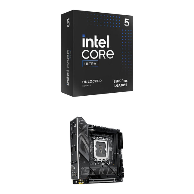 Intel Core Ultra 5 250K Plus Procesador 18 Núcleos y ASUS ROG STRIX B860-I Mini-ITX