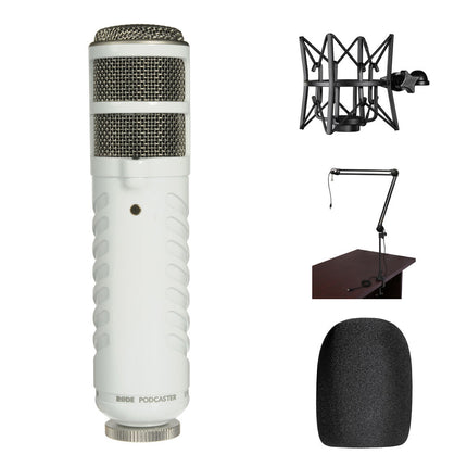 RODE Podcaster Studio Kit Micrófono USB con Boom Arm y Shock Mount
