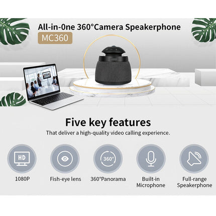 Moertek MC360 Cámara Panorámica 1080p 360° y Altavoz USB 3.0