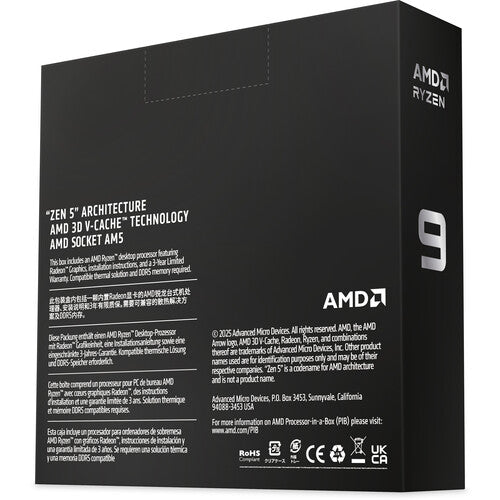 AMD Ryzen 9 9950X3D2 Procesador AM5 16 Núcleos 5.6 GHz Turbo 208MB Caché