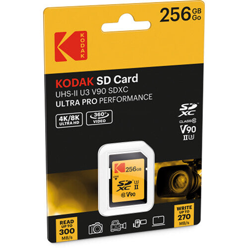 Kodak 256GB Ultra Pro Tarjeta de Memoria SDXC UHS-II 300MBs Lectura 270MBs Escritura
