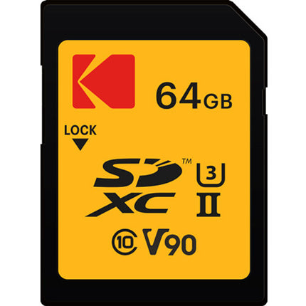 Kodak 64GB Tarjeta de Memoria SDXC UHS-II Ultra Pro 300MB/s Lectura 270MB/s Escritura