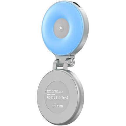 TELESIN Luz Anillo Selfie Magnética RGB con Espejo y 7 Horas Batería