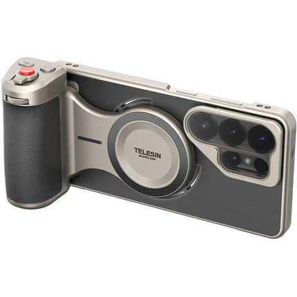 TELESIN Master Grip para Samsung Galaxy S26 Ultra Agarre Magnético Filtro ND16 y Luz LED