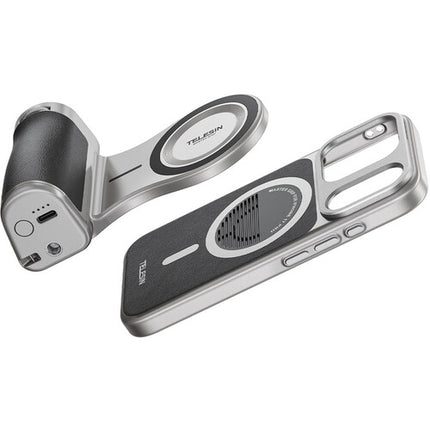 TELESIN Master Grip para iPhone 17 Pro Agarre Magnético con Cargador Inalámbrico y Control DSLR