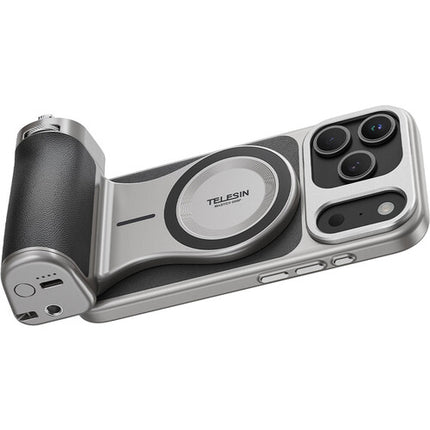 TELESIN Master Grip para iPhone 17 Pro Agarre Magnético con Cargador Inalámbrico y Control DSLR