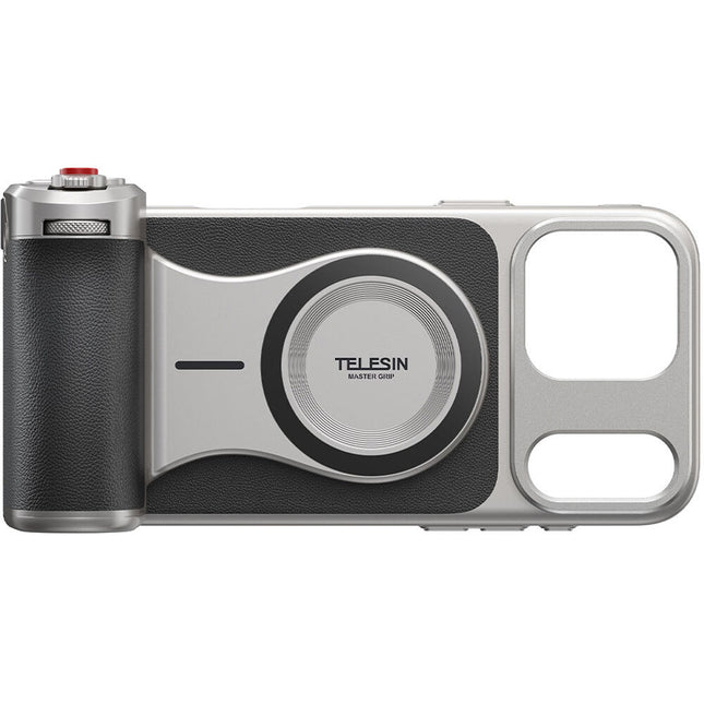 TELESIN Master Grip para iPhone 17 Pro Max Agarre Magnético con Cargador Inalámbrico y Control Mecánico