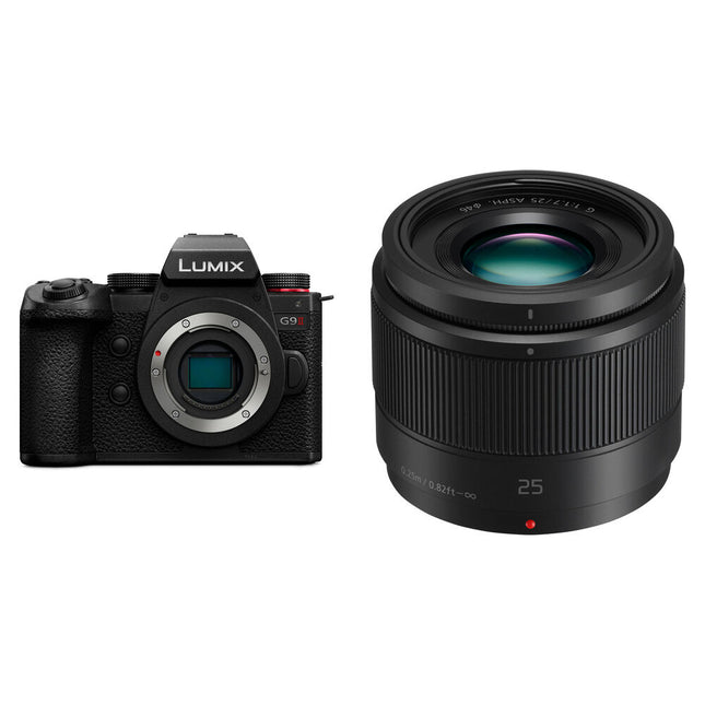Panasonic LUMIX G9 II Cámara sin Espejo 25.2MP 4K 60p con Lente 25mm f/1.7