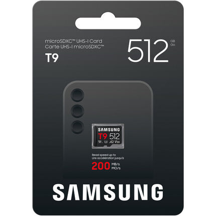 Samsung 512GB T9 UHS-I microSDXC Tarjeta de Memoria 200MB/s Lectura 130MB/s Escritura