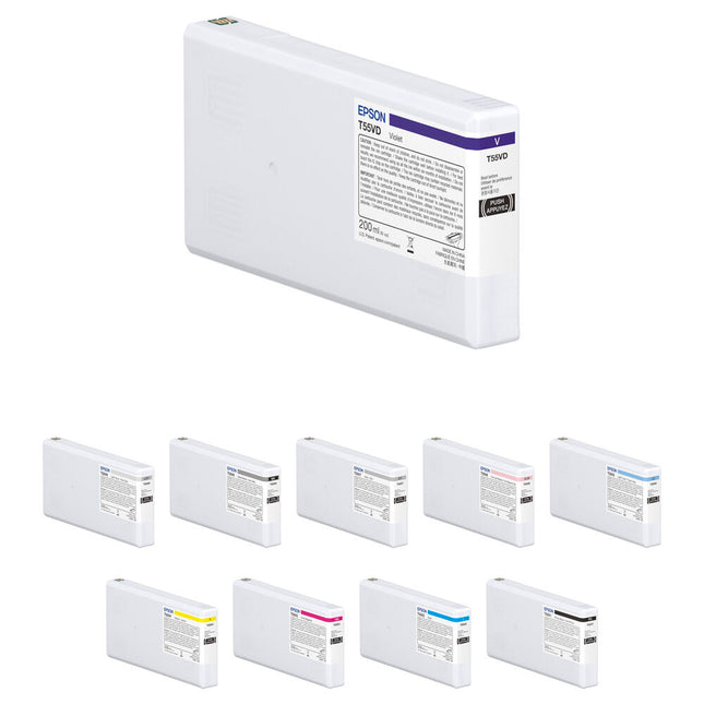Epson T55V UltraChrome PRO10 Kit de Tintas 10 Colores 200ml para SureColor P5370