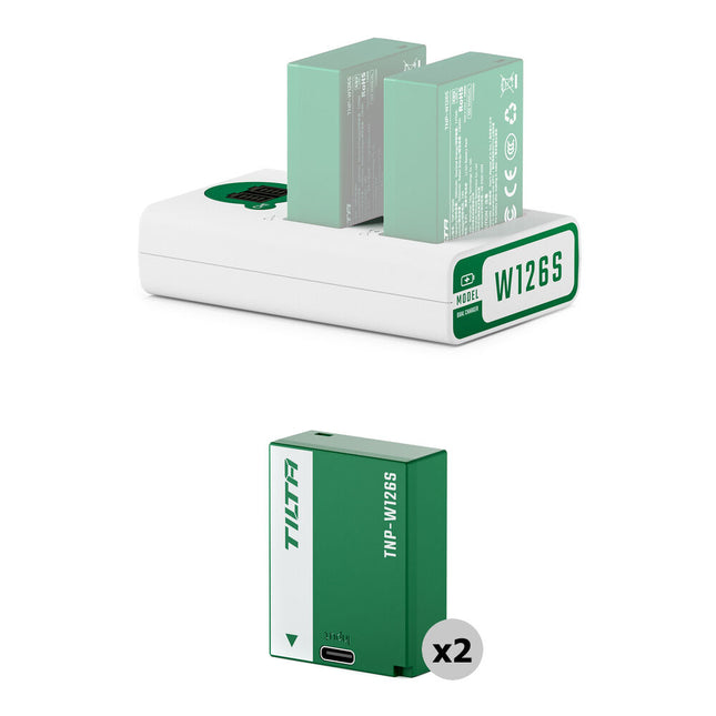 Tilta NP-W126S Estación de carga Kit 2 baterías First Green