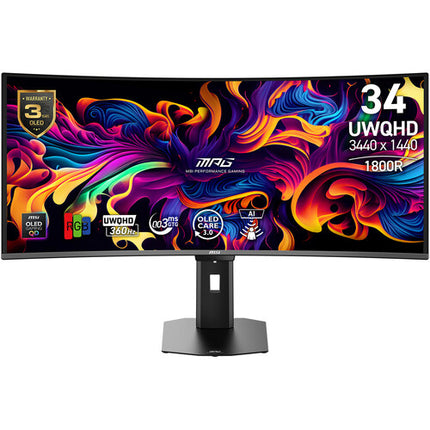 MSI MPG 341CQR Monitor Curvo 34" UWQHD 360Hz QD-OLED 1800R 0.3ms