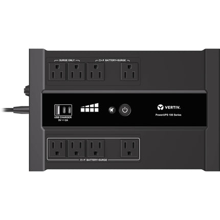 VERTIV Liebert PowerUPS 100 VRLA Serie Standby UPS 1100 VA 670W 6 Salidas Respaldo