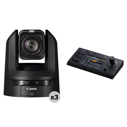 Canon CR-N300 Kit 3 Cámaras PTZ 4K Zoom 20x Controlador RC-IP100