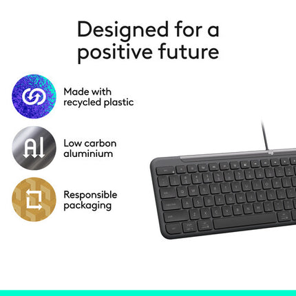 Logitech Signature Slim K620 Teclado con Cable USB-C 26 Teclas Programables Altura Ajustable