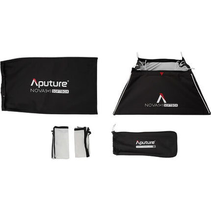 Aputure NOVA II 1x1 Softbox Difusores 1 y 2 pasos Rejilla 45º y Bolsa