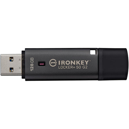 Kingston 128GB IronKey Locker+ 50 G2 Memoria USB 3.2 Gen 1 145 MBs lectura 115 MBs escritura