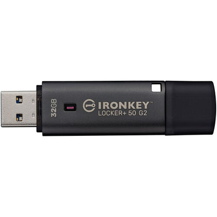 Kingston 32GB IronKey Locker+ 50 G2 Memoria USB 3.2 Gen 1 145MB/s lectura 115MB/s escritura