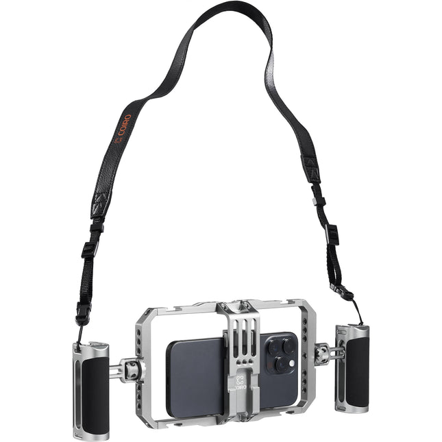 Coiro Tecno Smartphone Video Rig para móviles de 2.5 a 3.6 pulgadas con correa de hombro ajustable