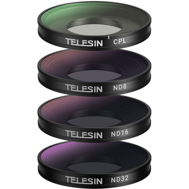 TELESIN Kit de 4 Filtros CPL ND8 ND16 ND32 para Insta360 GO Ultra con Estuche