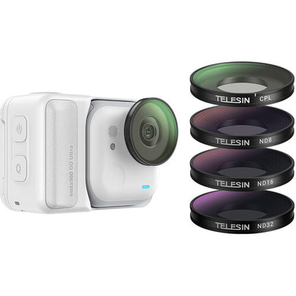 TELESIN Kit de 4 Filtros CPL ND8 ND16 ND32 para Insta360 GO Ultra con Estuche