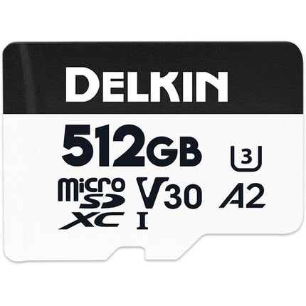Delkin Devices 512GB microSDXC Tarjeta de Memoria UHS-I V30 con Adaptador SD