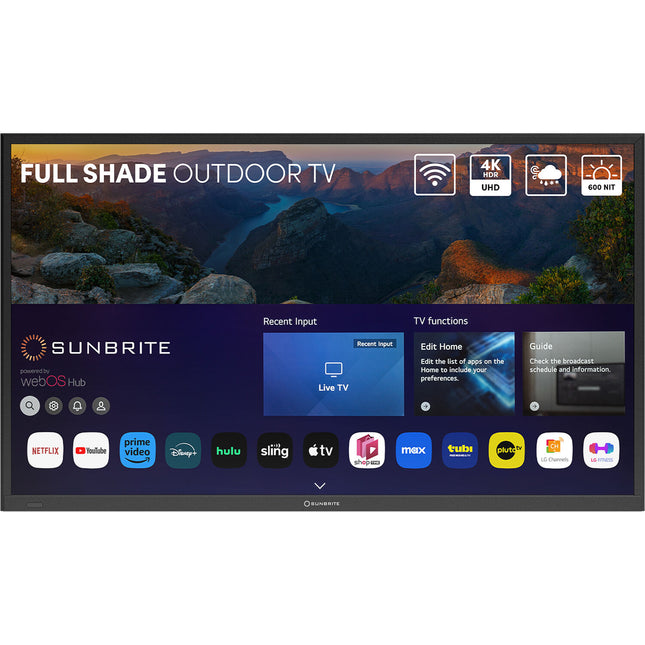 SunBriteTV Veranda 4 49" UHD 4K Smart TV Exterior Full-Shade HDR10 600 nits Control remoto resistente al agua