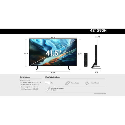 Samsung S90H 42 pulgadas TV OLED 4K 165 Hz Smart HDR Panel UHD