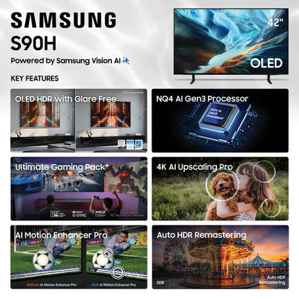 Samsung S90H 42 pulgadas TV OLED 4K 165 Hz Smart HDR Panel UHD