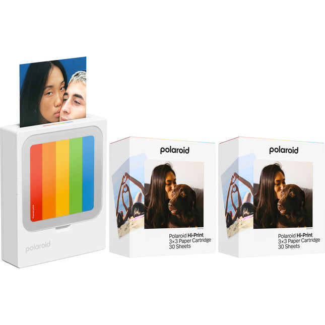 Polaroid Hi-Print Impresora de Fotos 3x3 Pulgadas con 60 Hojas y 6 Cartuchos