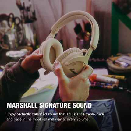 Marshall Monitor III A.N.C Auriculares Inalámbricos Over-Ear Cancelación Ruido 70 Horas Cream