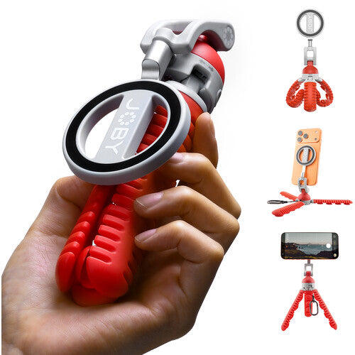 JOBY PZ01 Podzilla Trípode con Ventosa y Montura MagSafe Rojo Compacto y Ligero