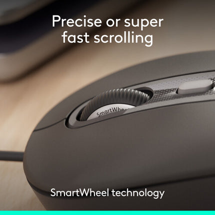 Logitech Signature M520 L Ratón con cable USB-C 4000 dpi 4 botones programables