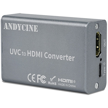 ANDYCINE Convertidor USB-A UVC a HDMI 4K30 con doble entrada USB-A