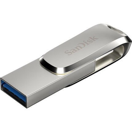 SanDisk 64GB Ultra Dual Drive Luxe Pendrive USB 3.2 Gen 1 400MB/s Plata
